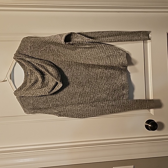 Abercrombie and Fitch Gray Knit Sweater with Hoodie - Picture 3 of 3
